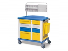 CARRELLO MEDICAZIONE - medio - 8 cassetti - Medical & Engineering Solu